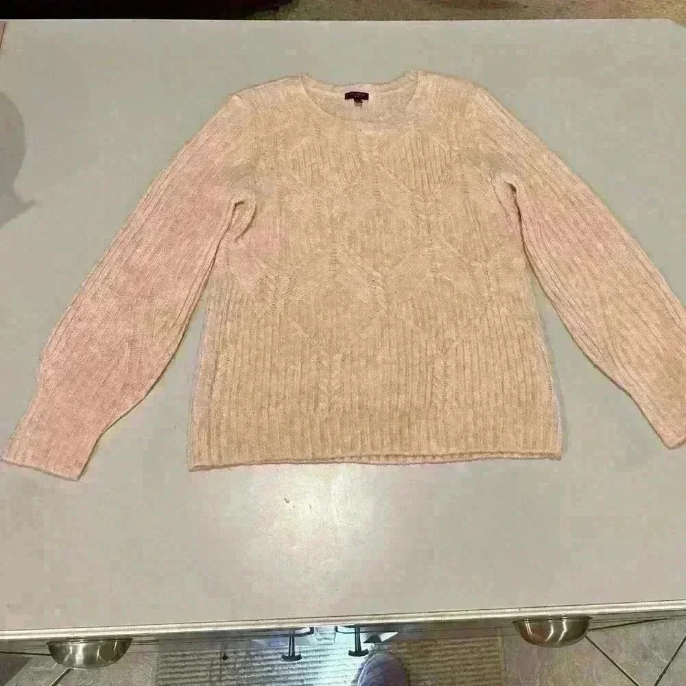 Talbots Pink Crew Neck Sweater Size Medium Petite